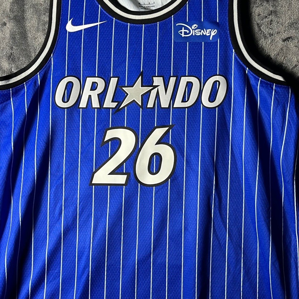 Nike Orlando Magic Swingman Jersey Large 48 Disney Sponsor Patch Blue Custom 26 - Picture 3 of 9